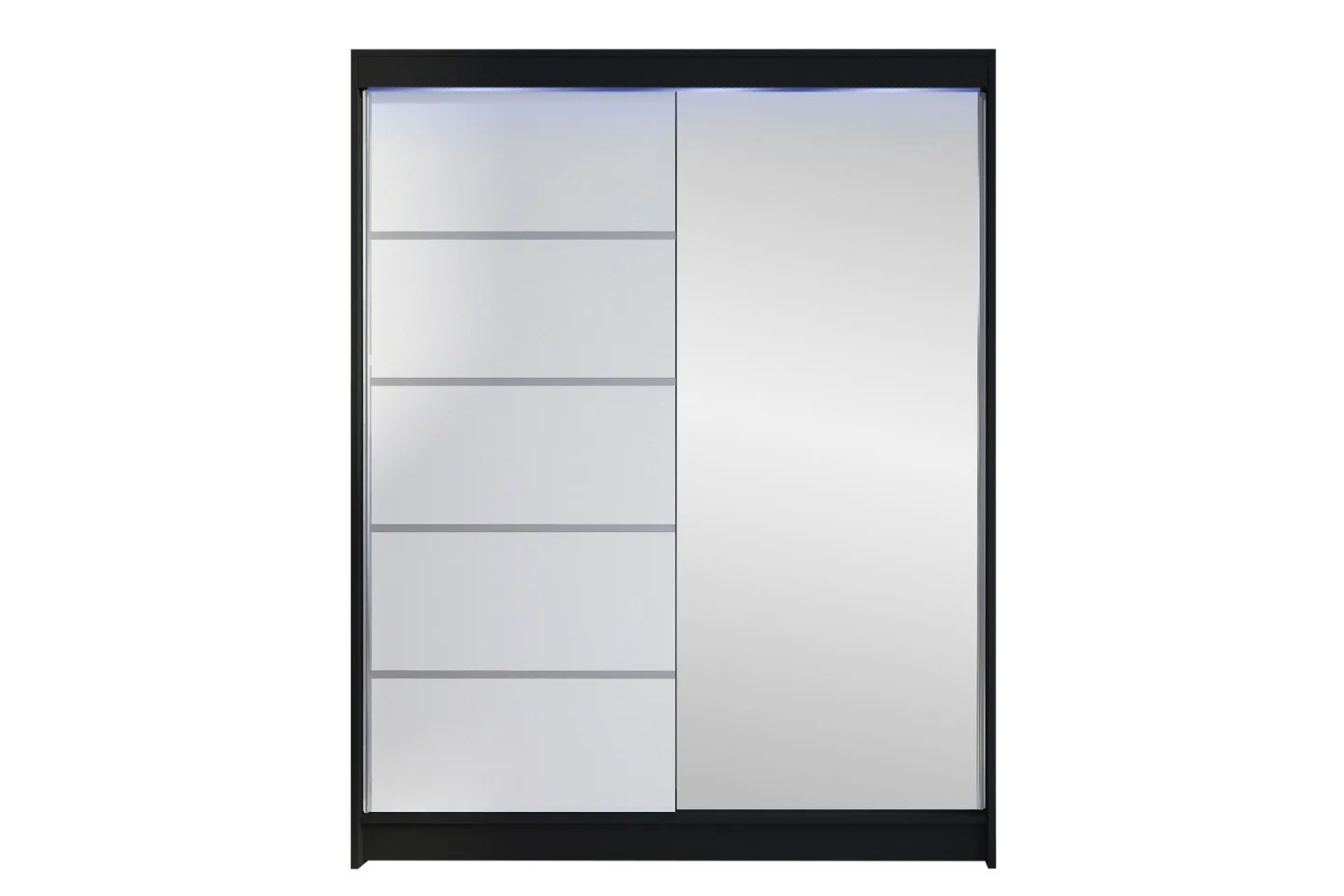 Pickering Garderob m. Spegel 150x200 cm - Svart/Vit