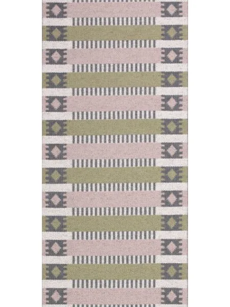 Plastmatter - Horredsmattan Märta (olive/rosa) (Størrelse: 70 x 50 cm)