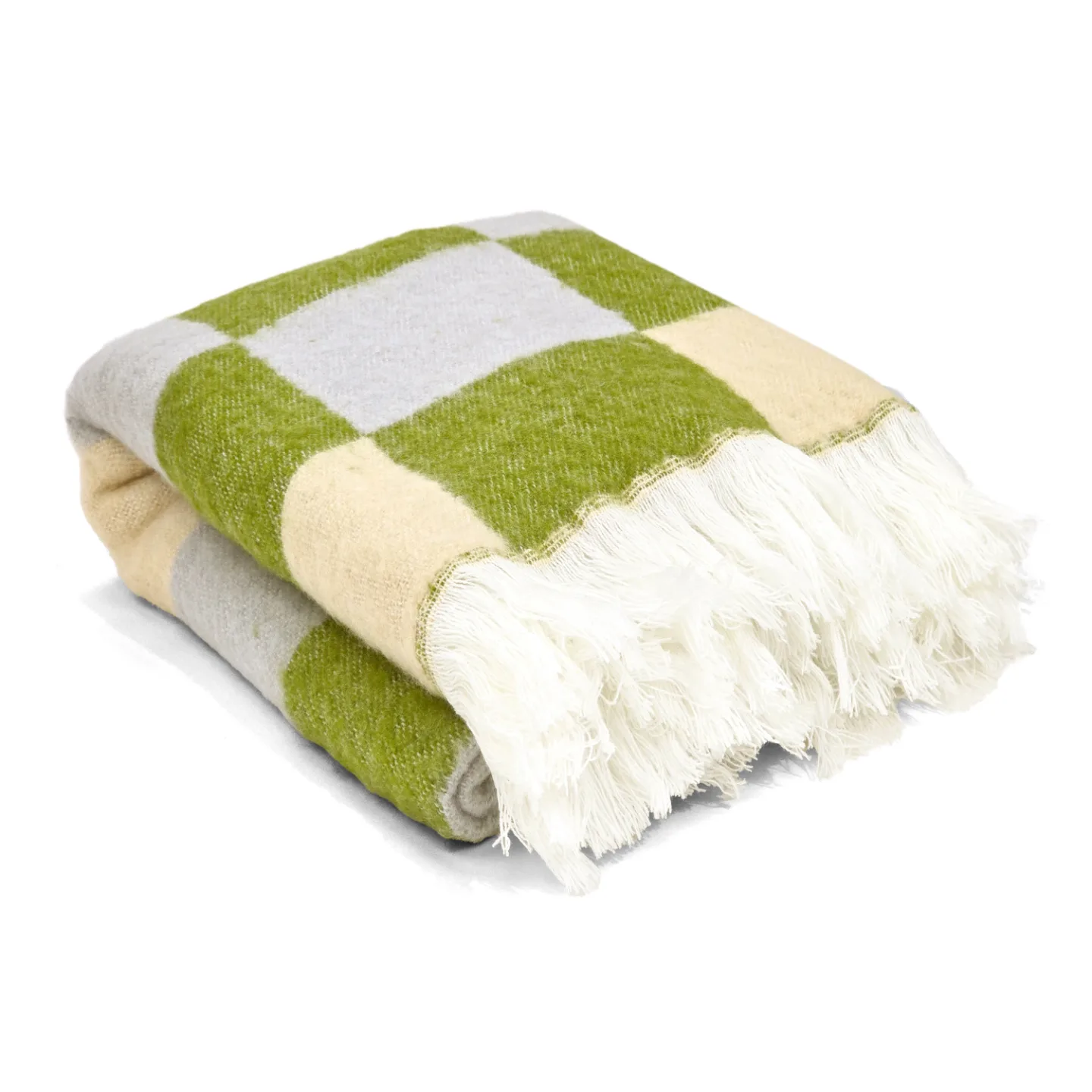 Tepper - Ullmixpledd - Audrey Check (beige/grønn/lilla) (Størrelse: 130 x 170 cm)