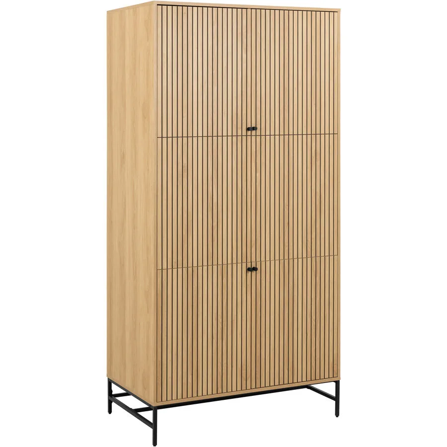 Garderobenschrank Albany natur MDF B 99 T 60 H 200 cm
