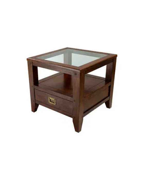 Martino sidebord med glasplade Noble Brown