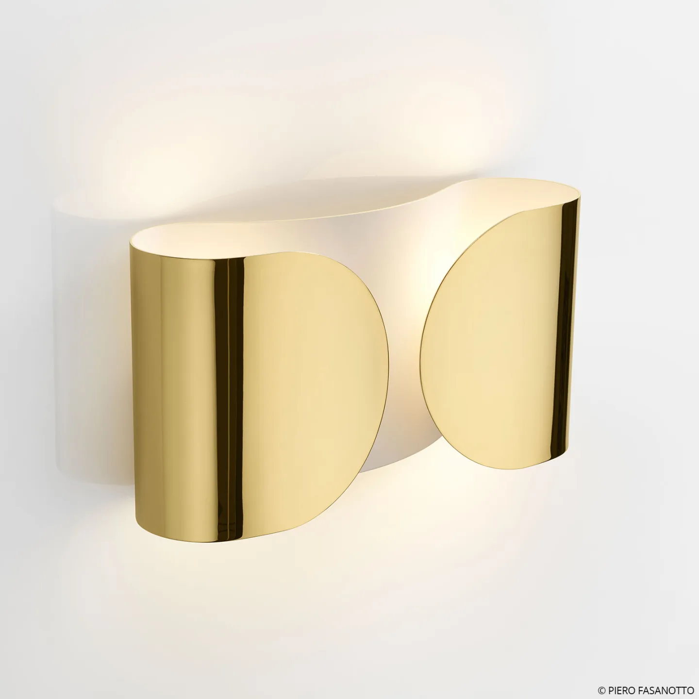 Foglio Wandleuchte Gold - Flos - Wohnzimmer - Design - Metall - Eckig