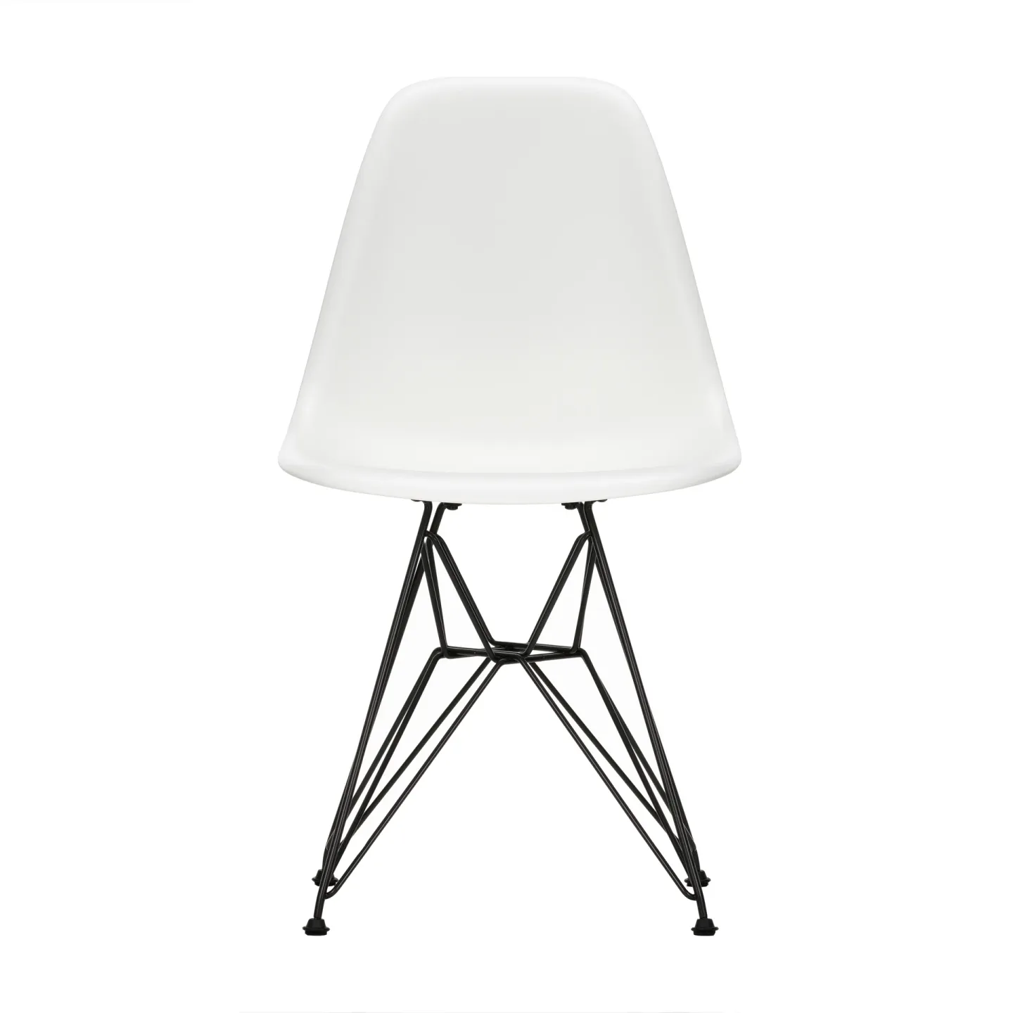 Vitra Eames Plastic Side Chair DSR Hard Glides stol White-Dark basic