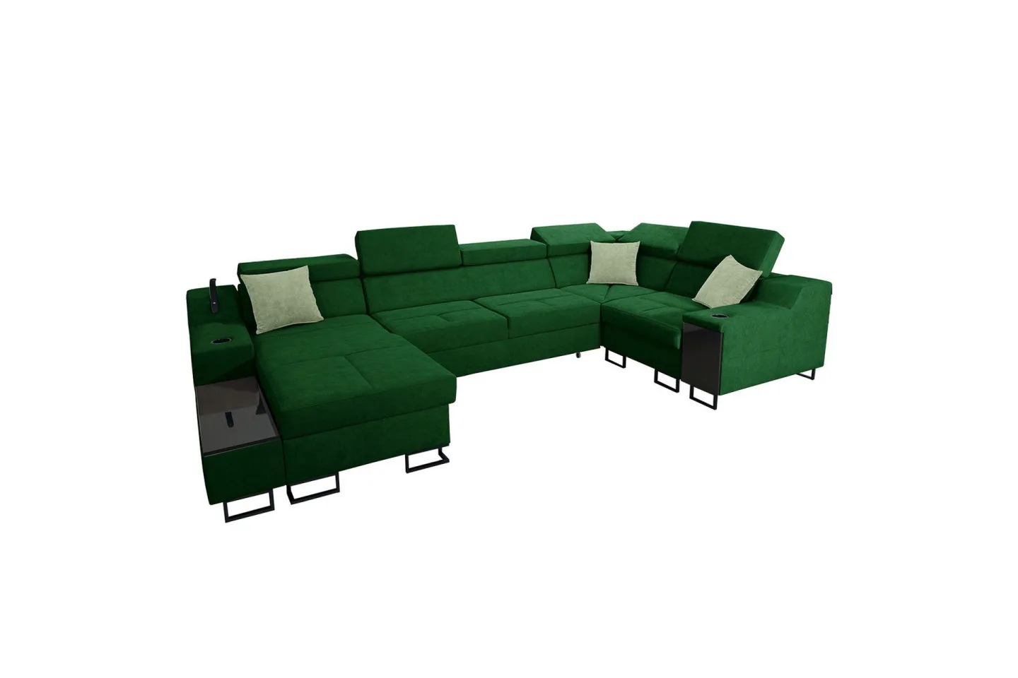 Seginus Hörnbäddsoffa m. Divan 5-sits 268x127 - Grön