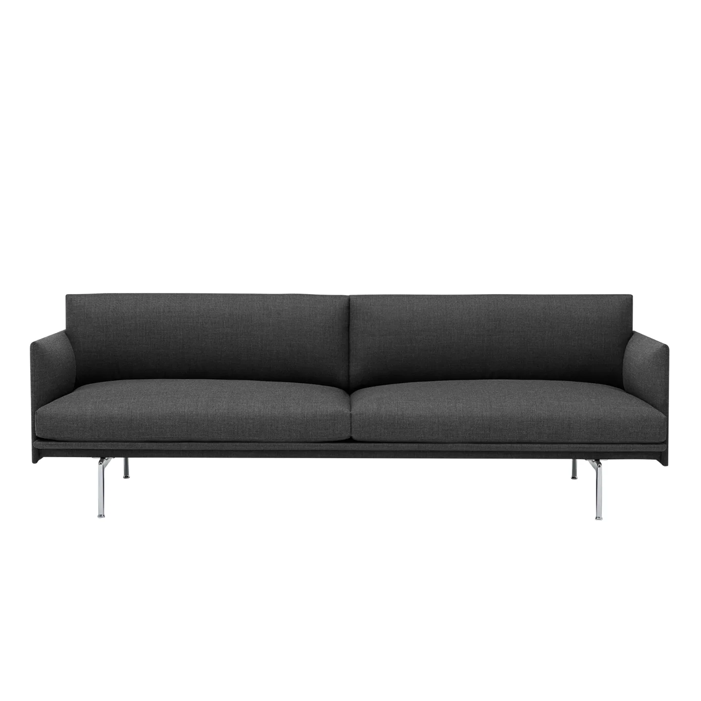 Muuto - Outline 3-Seater / Polished Aluminium Base Remix 163 - Soffor - Anderssen & Voll - Grå
