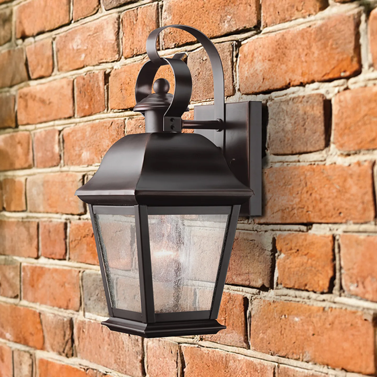 Mount Vernon Außenwandlampe, altbronze, 32 cm IP44 - KICHLER - Aluminium - Eckig