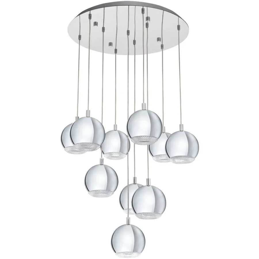 Eglo Pendellampe Conessa Grau Kunststoff 170 cm - Farbe: chrom - Material: Kunststoff/Metall - LED - Lichtfarbe: Warmweiss