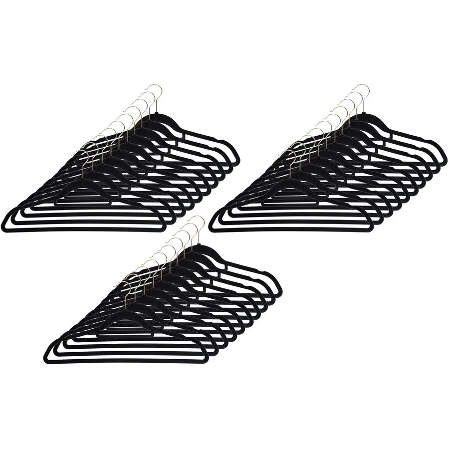 Kleiderbügel-Set COCON Schwarz Kunststoff B 2 cm Set