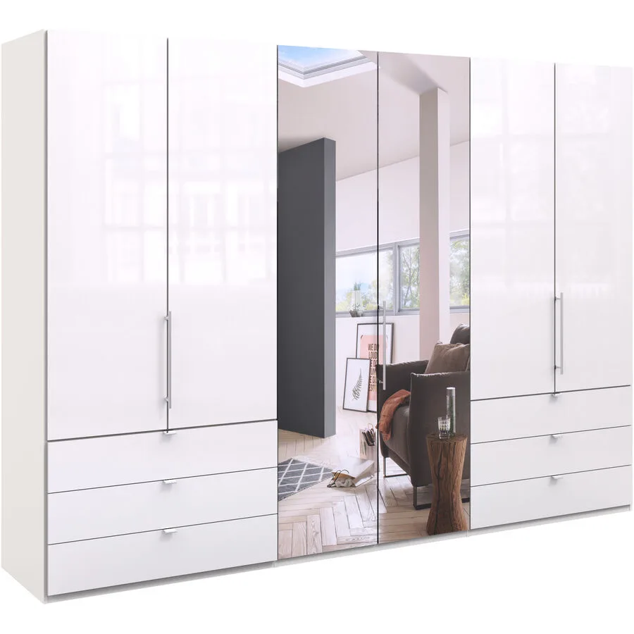 Kleiderschrank Folt weiss Holzwerkstoff B 300 cm