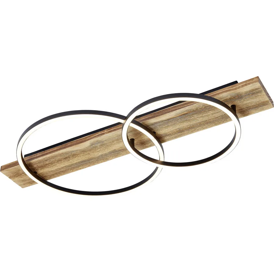 Deckenlampe Hatti Braun Holz 40 cm 78 cm - Farbe: holzfarben - LED - Lichtfarbe: Warmweiss - LED Energiesparlampen