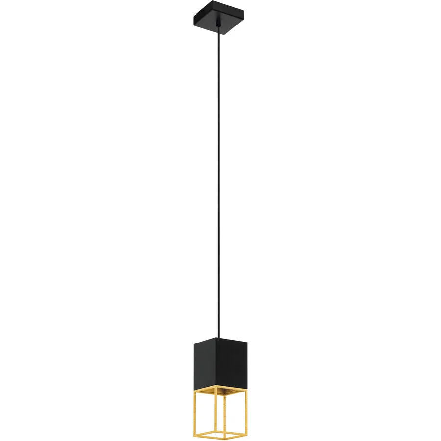 Eglo Pendellampe Montebaldo Gold/Schwarz Stahl 10 cm 110 cm - Farbe: schwarz-gold