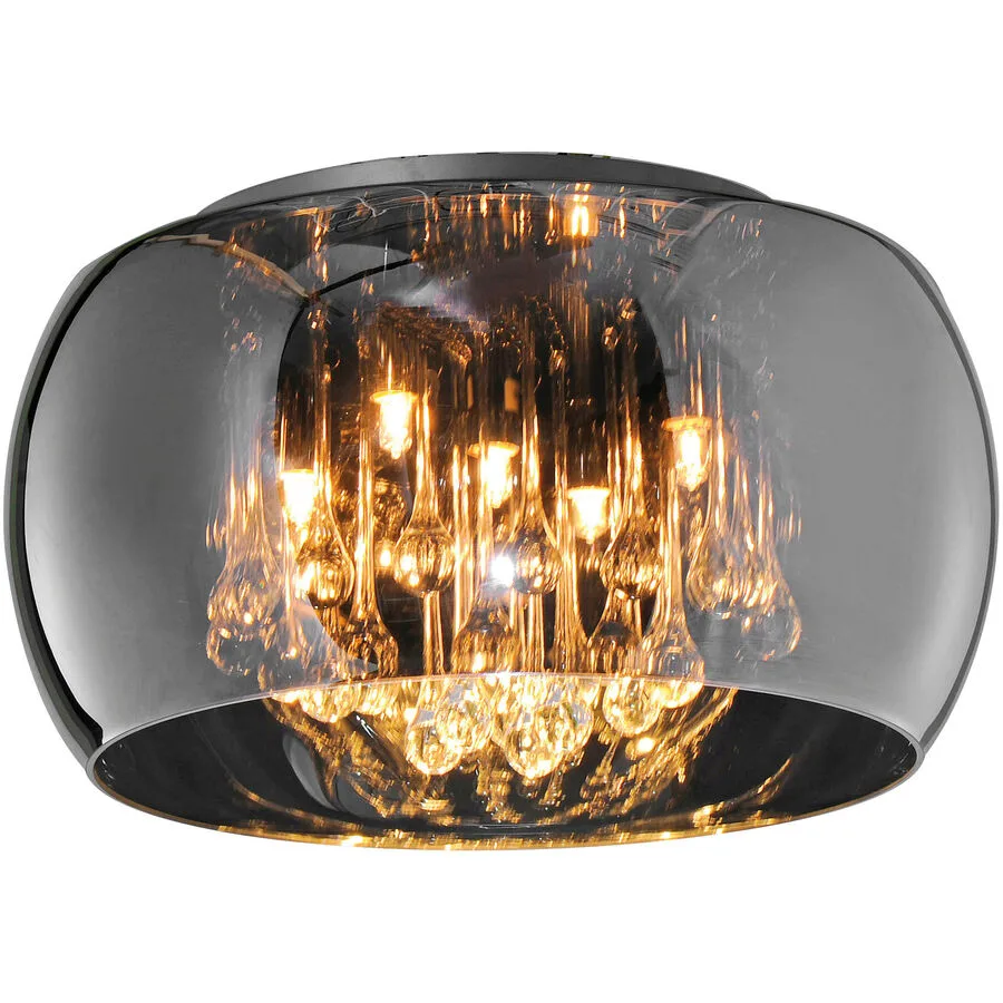 Deckenlampe Bania Grau Glas 40 cm 22 cm - Farbe: chrom