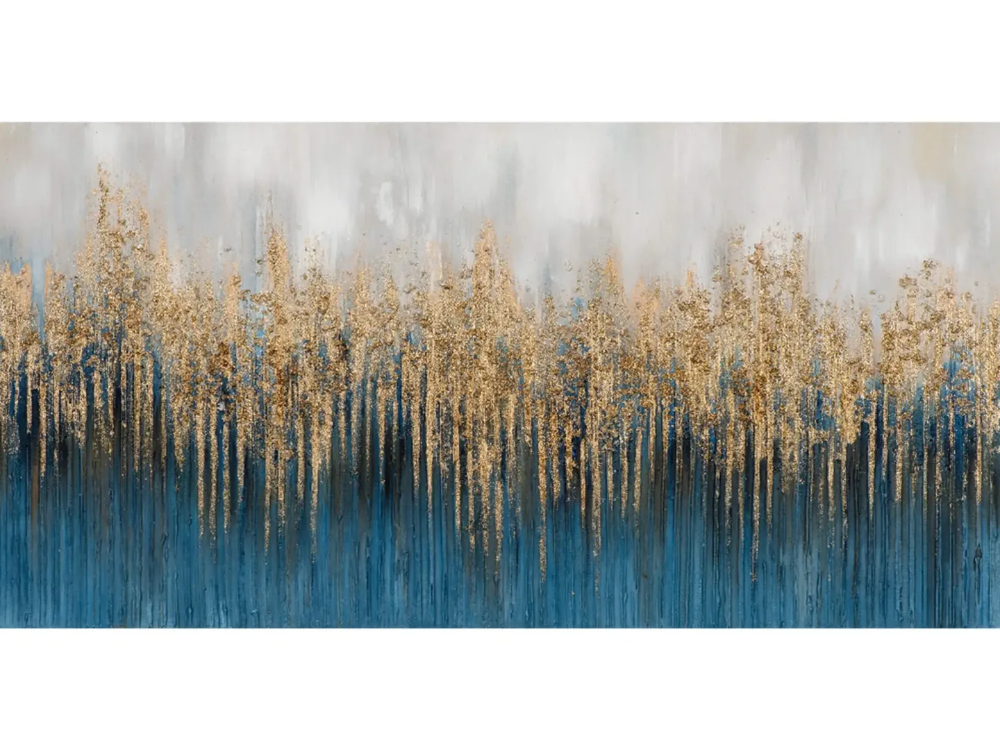 image LAND Bild Abstrakt mit Blau und Gold 1 Gelb | Schubiger Möbel