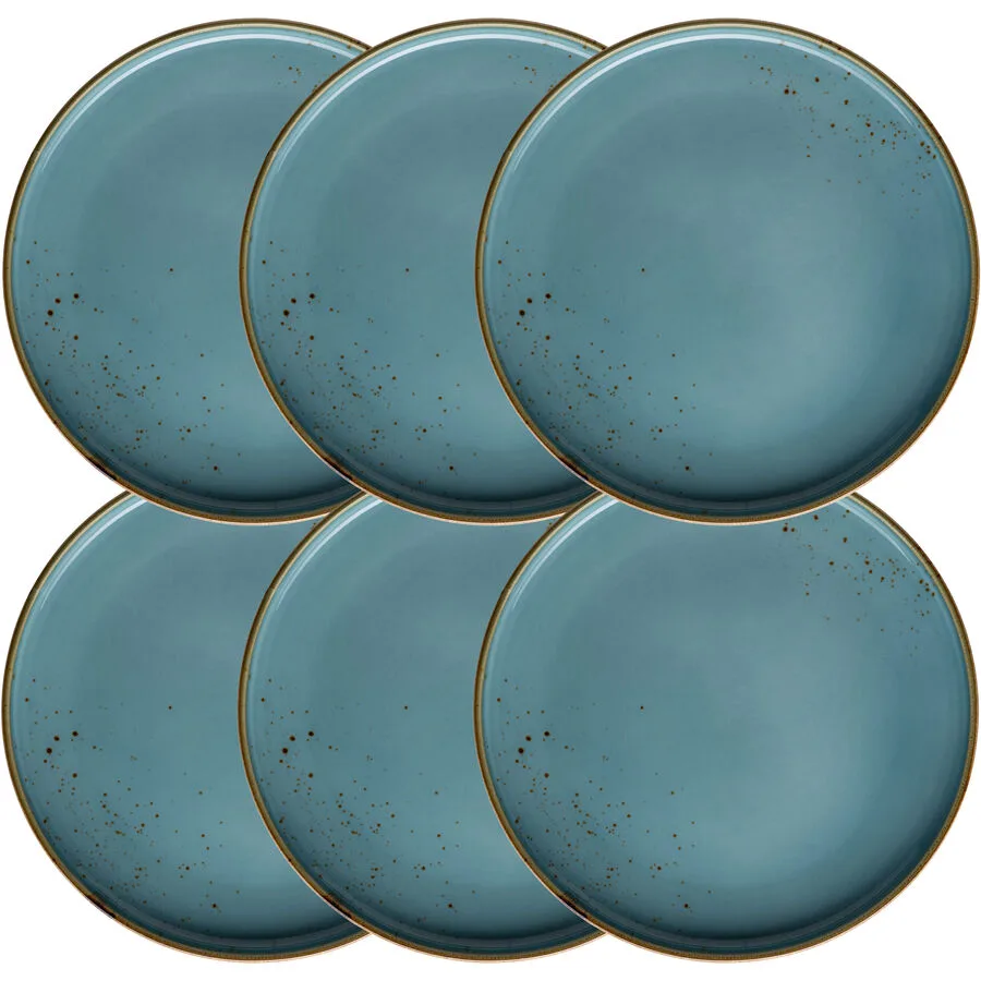 MÄSER Speiseteller-Set 6-tlg. Pintar Blau Porzellan 27 cm