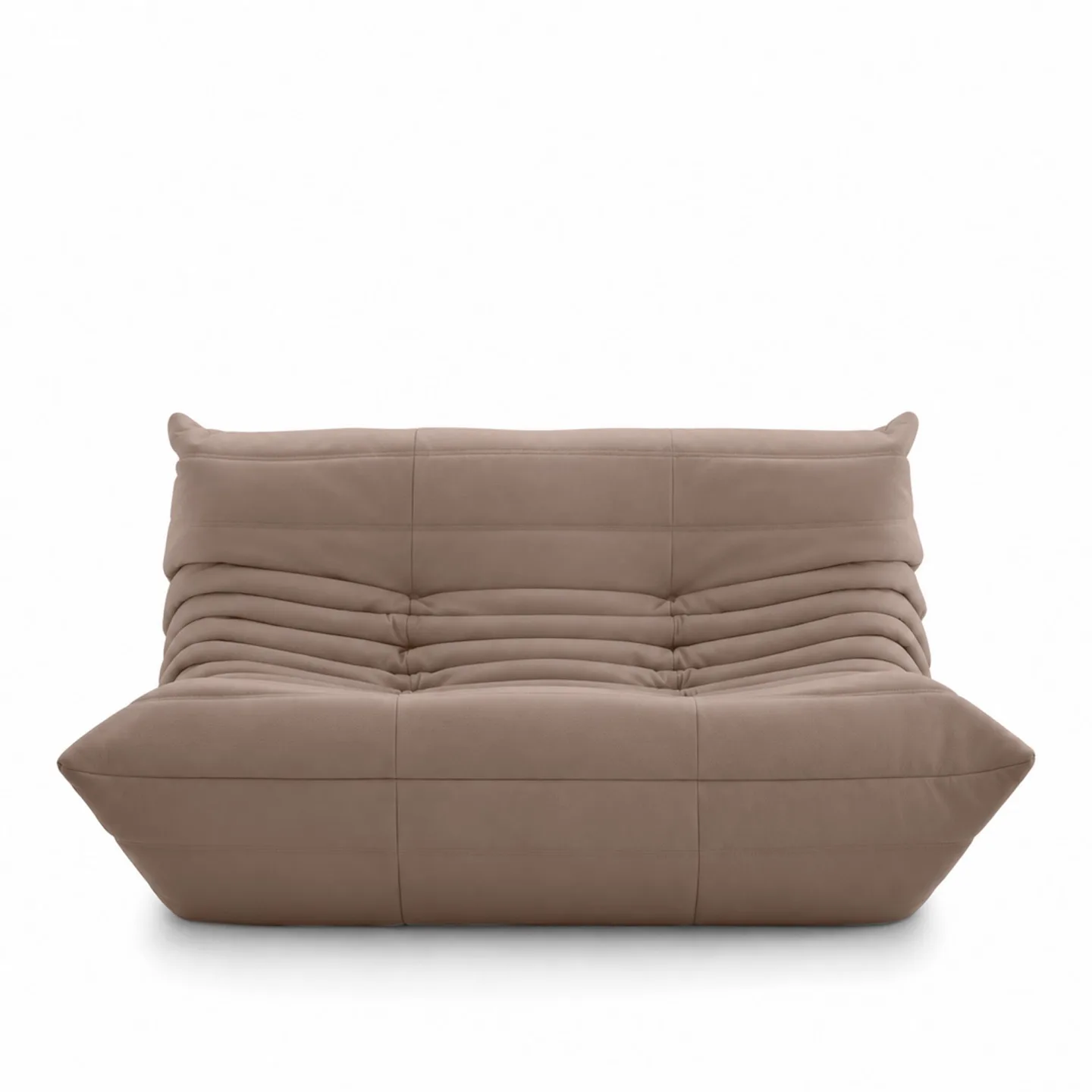 Ligne Roset - Togo Small Settee, Fabric Cat. S Alcantara Dark Camel Y477 - Soffor - Michel Ducaroy - Textilmaterial/Skum