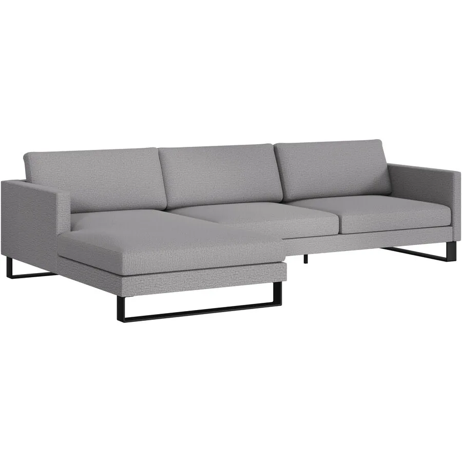 Ecksofa Domino Links Stoff grau/beige B 286 T 181 cm - Möbel Konfigurator: Traummöbel individuell zusammenstellen