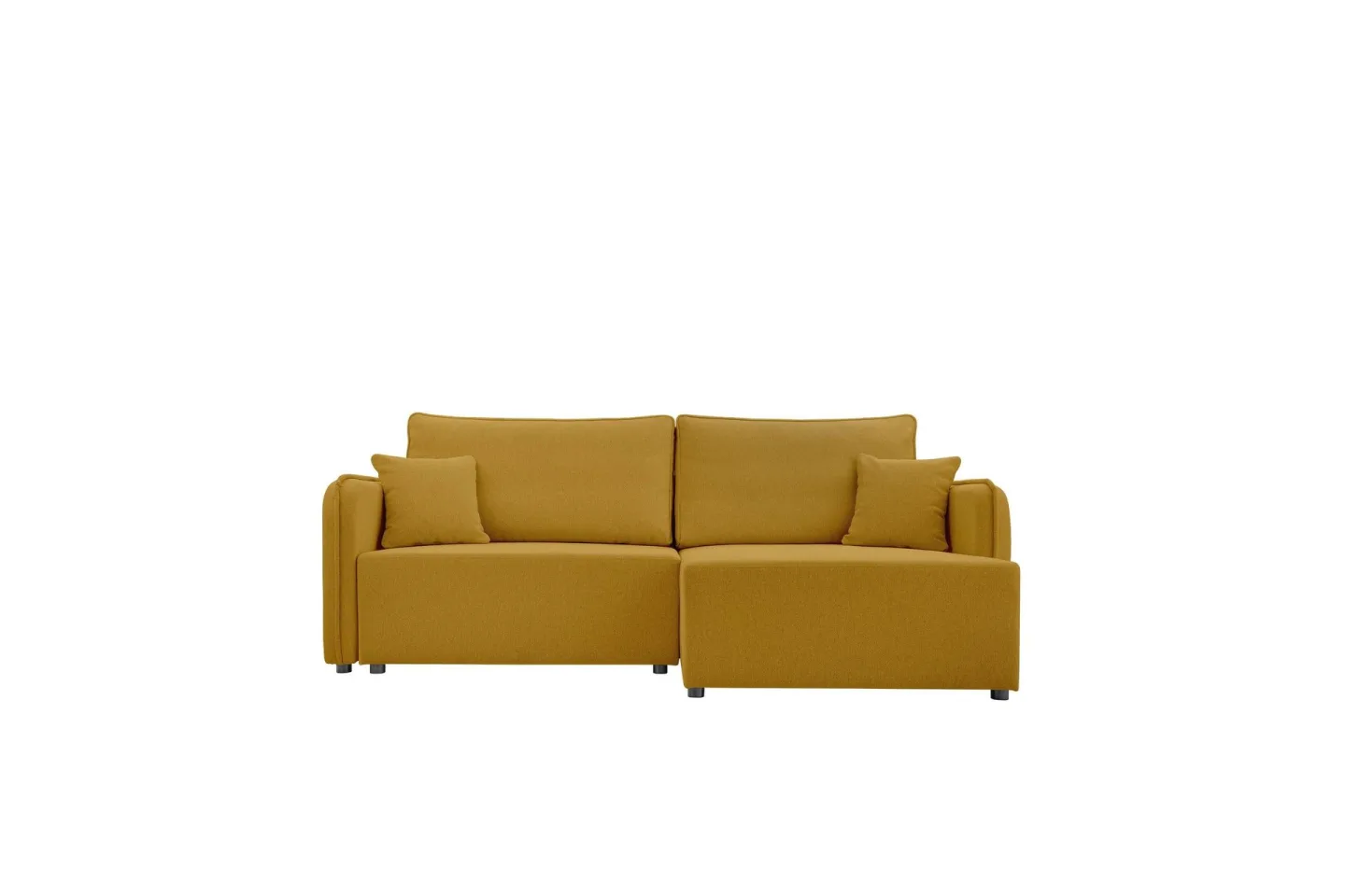 Chandru Bäddsoffa med Divan 3-sits i Plysch - Gul