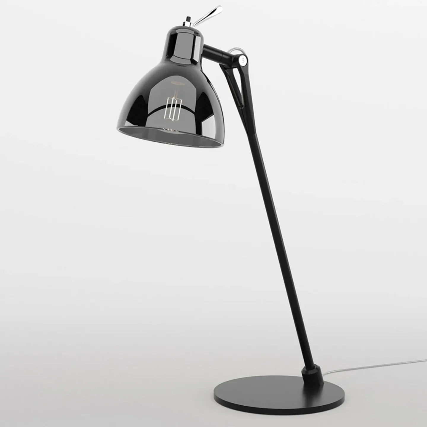 Luxy T0 Glam Tischlampe, schwarz/rauch, 52 cm - Rotaliana - Wohnzimmer - Design - Metall - Mit Schirm