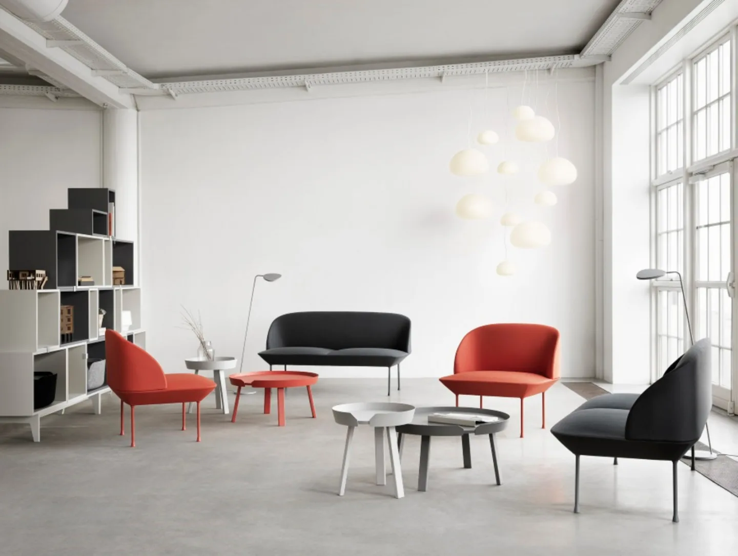 Fluid Pendelleuchte Ø23 Opal White - Muuto - Wohnzimmer - Glas
