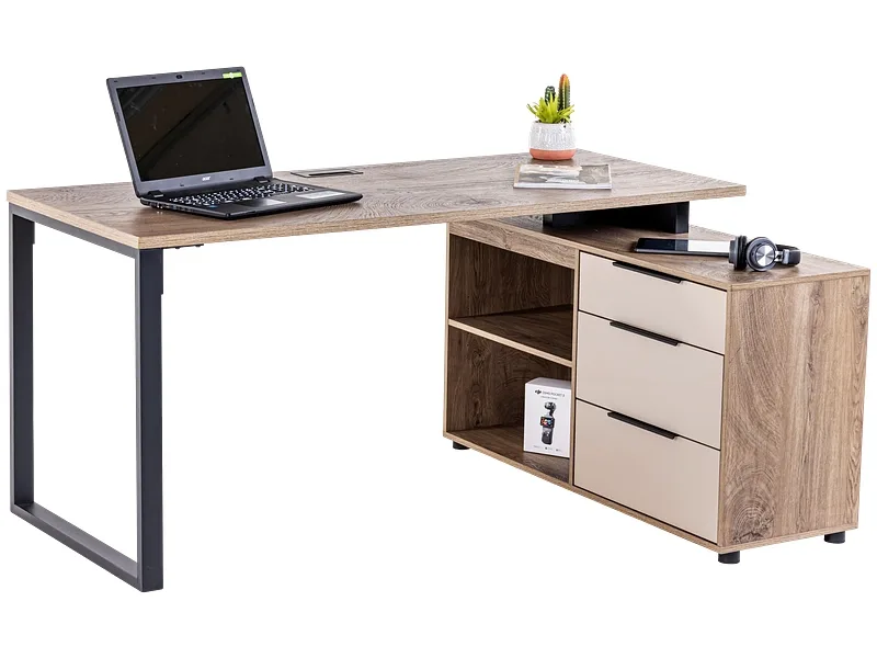 Eckschreibtisch OSAKA 115x160x76cm eiche dunkel