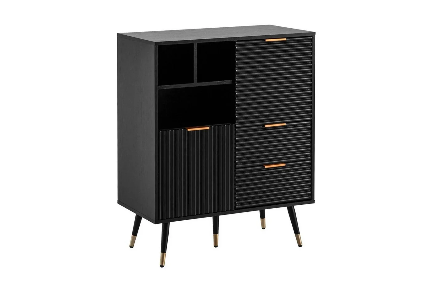 Sideboard Wohnling Folierad spånskiva ekoptik 77 cm 2 dörrar 2 lådor förvaringsutrymme modern -