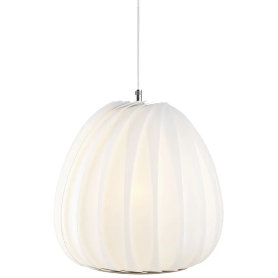 Tom Rossau Pendellampe Avellana Weiss Kunststoff 30 cm 25 cm - LED - Lichtfarbe: Extra warmweiss - LED Energiesparlampen