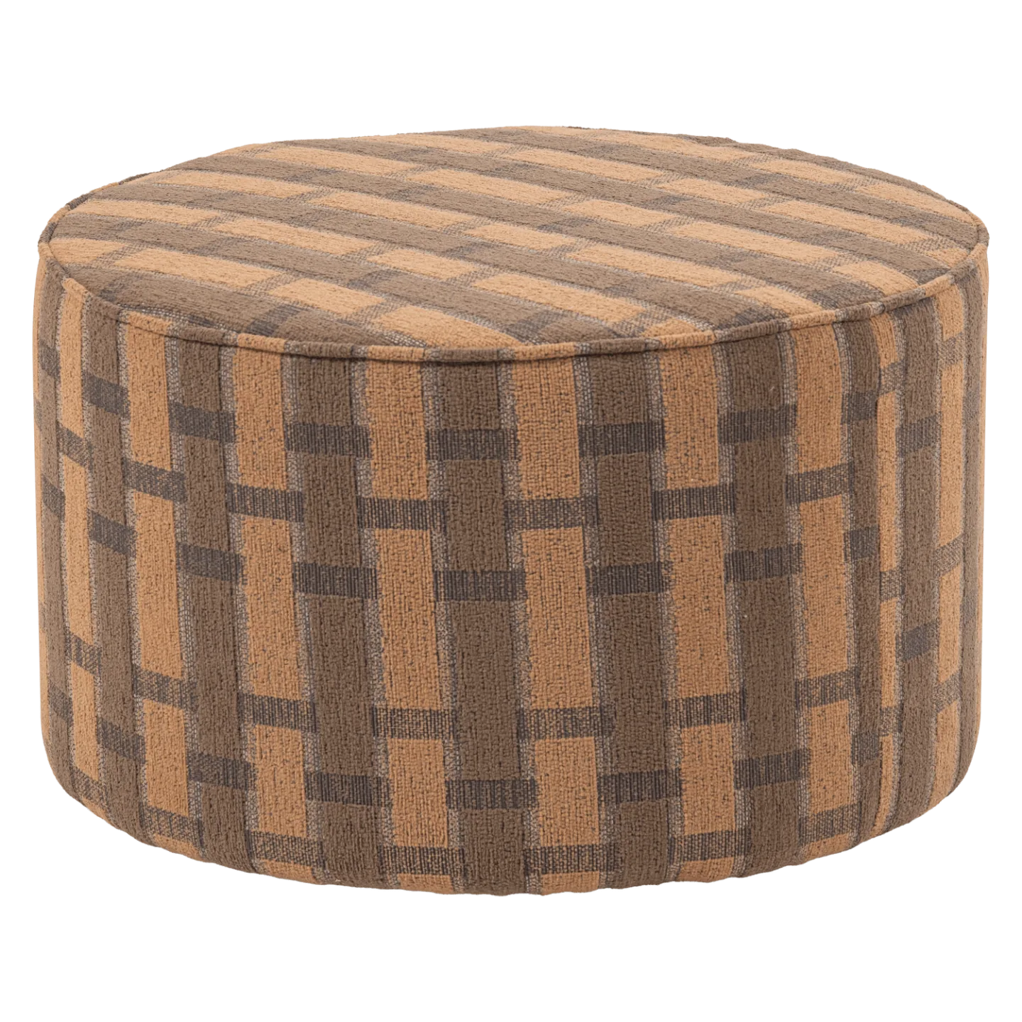 Puff Sarli 60 cm Rund - Brun/Rosa