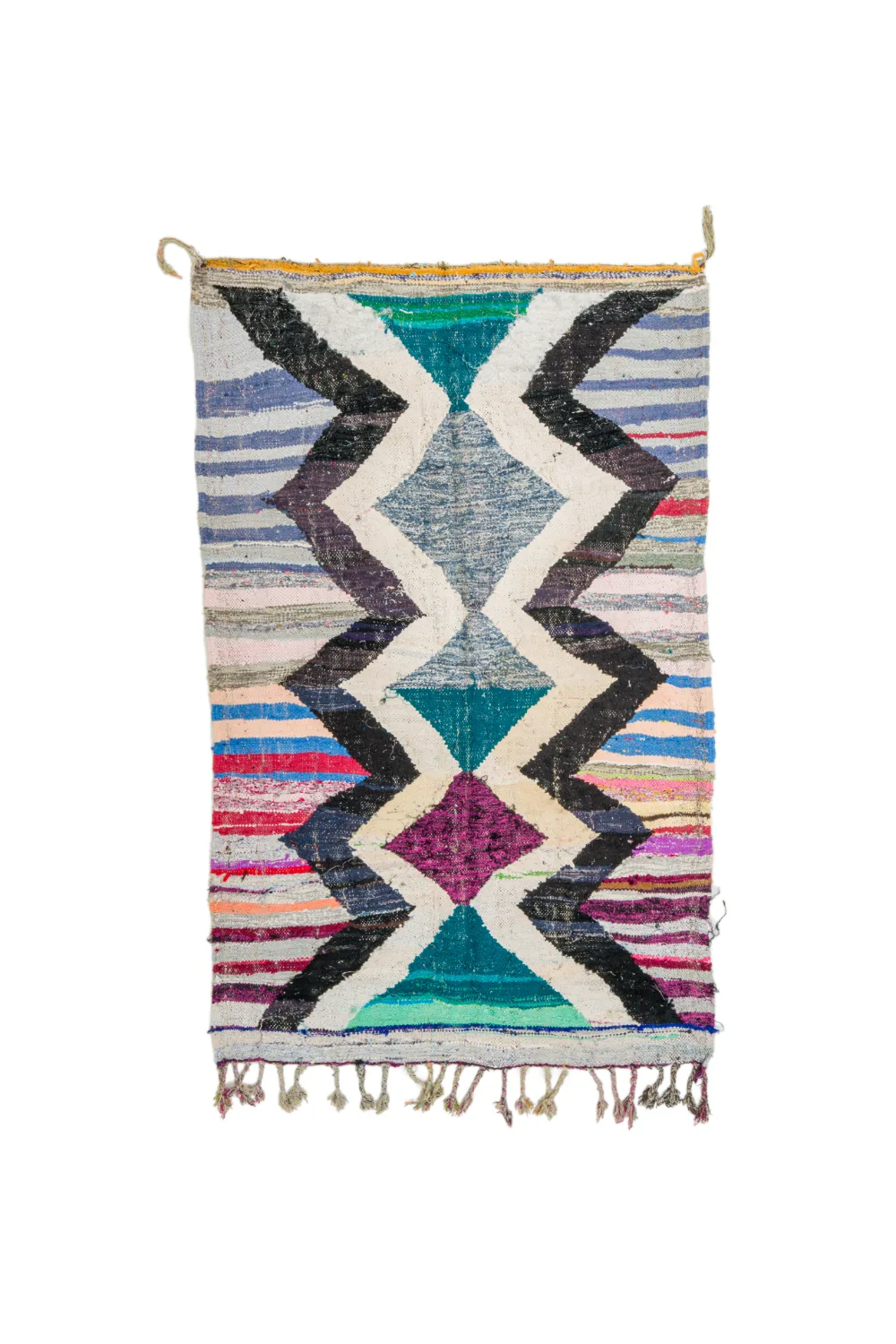 Marokkansk Boucherouite-teppe 140 x 220 cm (Størrelse: 140 x 220 cm)