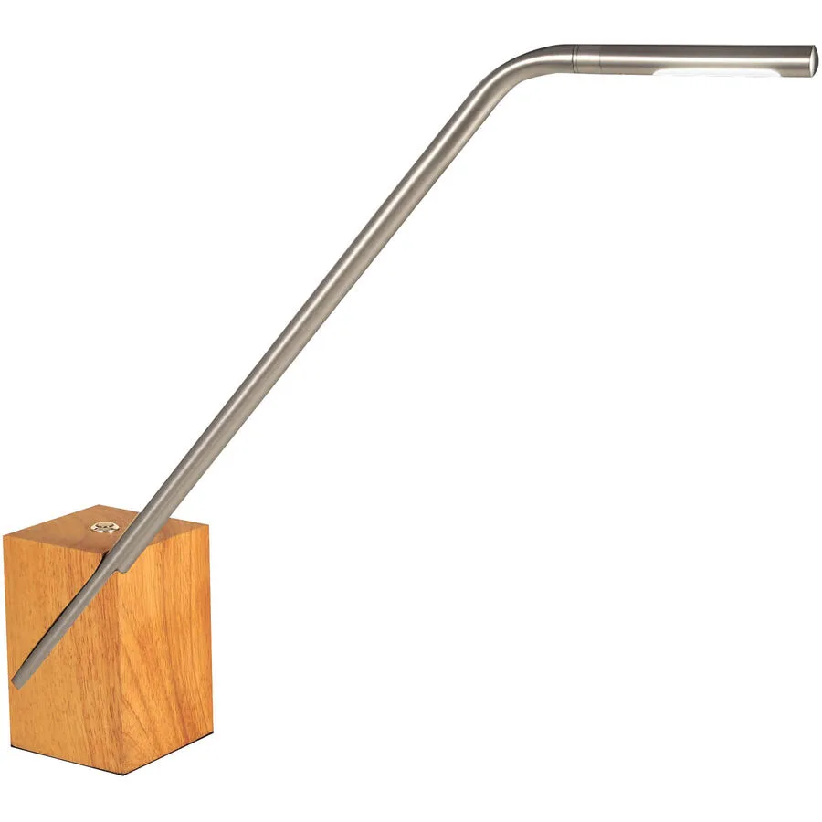 Tischlampe Volero Weiss Holz/Metall 60 cm 48 cm - Farbe: eiche - LED - Lichtfarbe: Warmweiss - LED Energiesparlampen