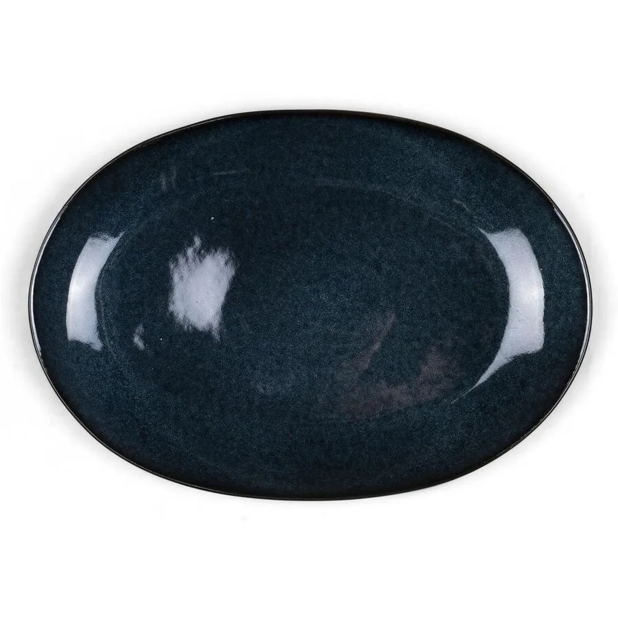 Servierplatte BITZ Schwarz/Dunkelblau Steinzeug B 25 cm
