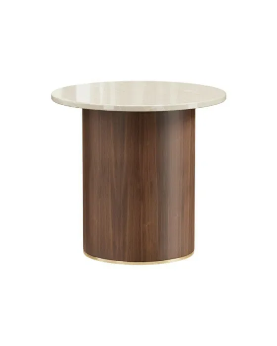 Delano sidebord rund valnød beige