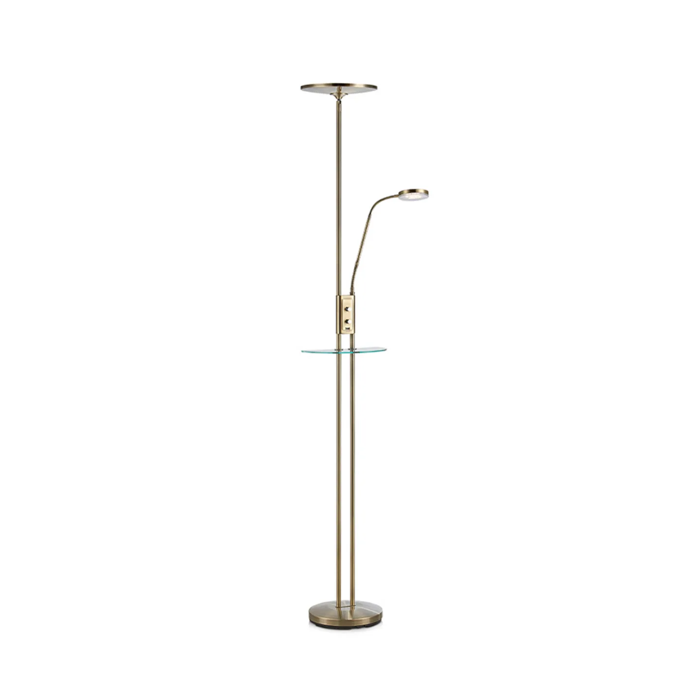 Friend 2 Gulvlampe Uplight USB Antik Messing - Markslöjd - Stue - Metal
