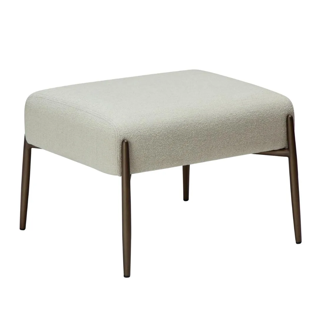 Glam Dan-Form Pouf Bouclé weiß.