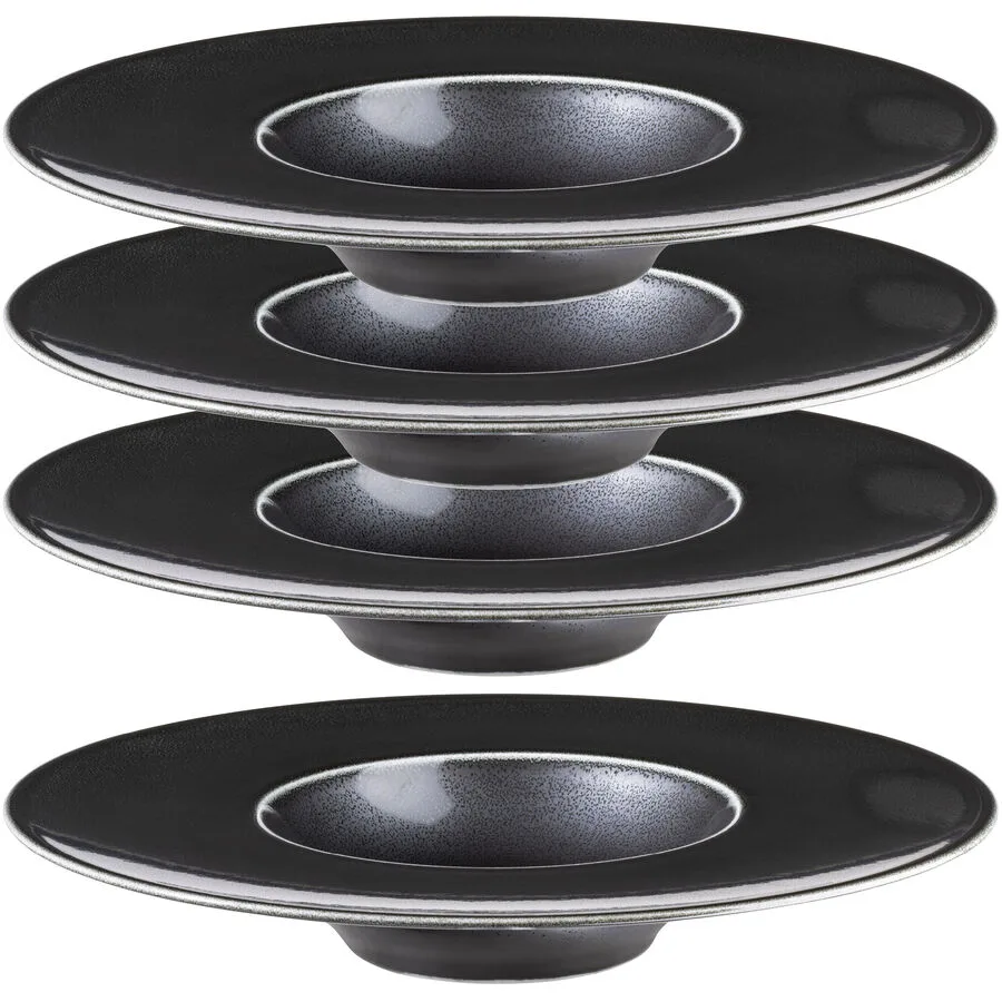 MÄSER Speiseteller-Set 4-tlg. Rolvera Schwarz Porzellan 25 cm