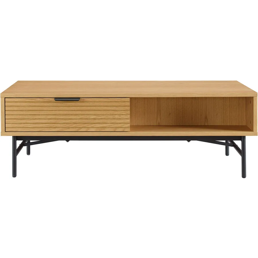Salontisch Nella natur, schwarz MDF, Metall B 120 T 60 cm