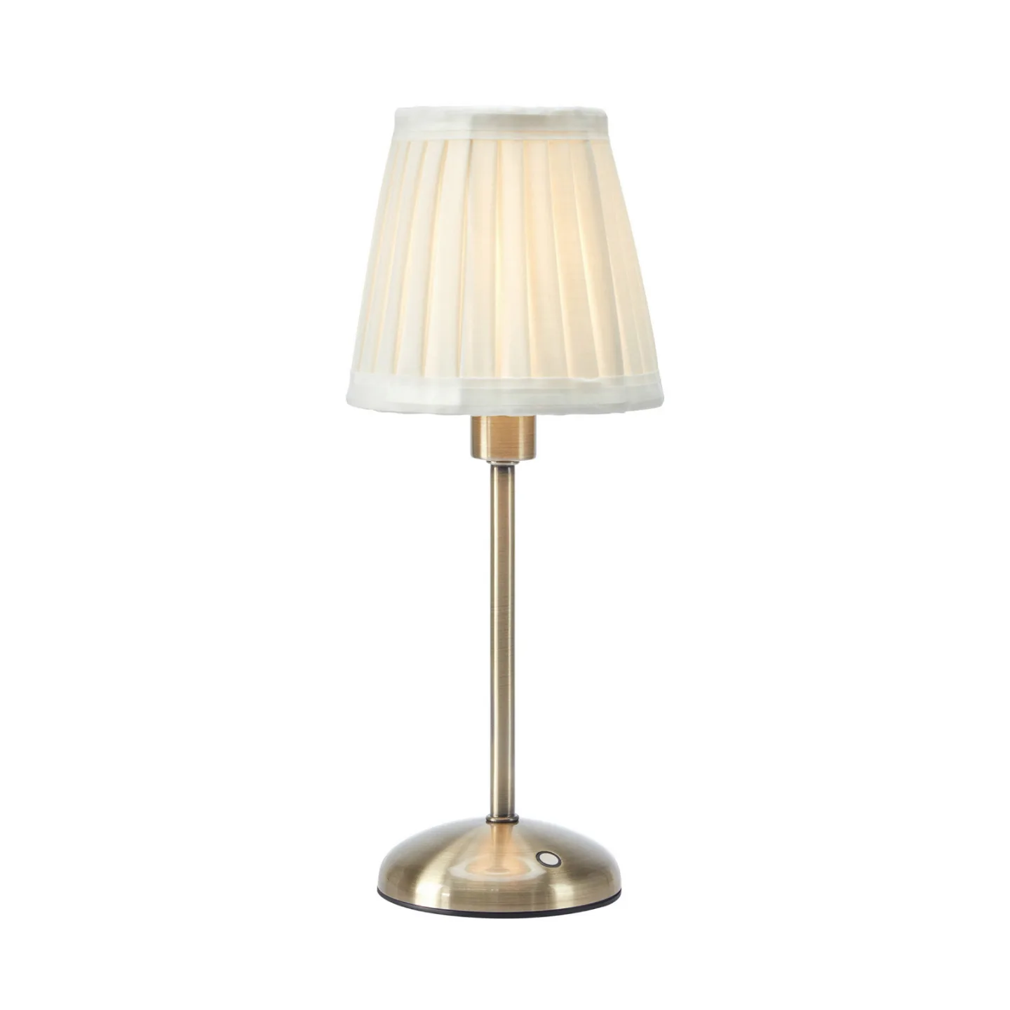 Anno Tischleuchte, messing/weiß, Höhe 35 cm, E14, mit Ladestation - Markslöjd - Wohnzimmer - Stoff / Textil - Einflammig