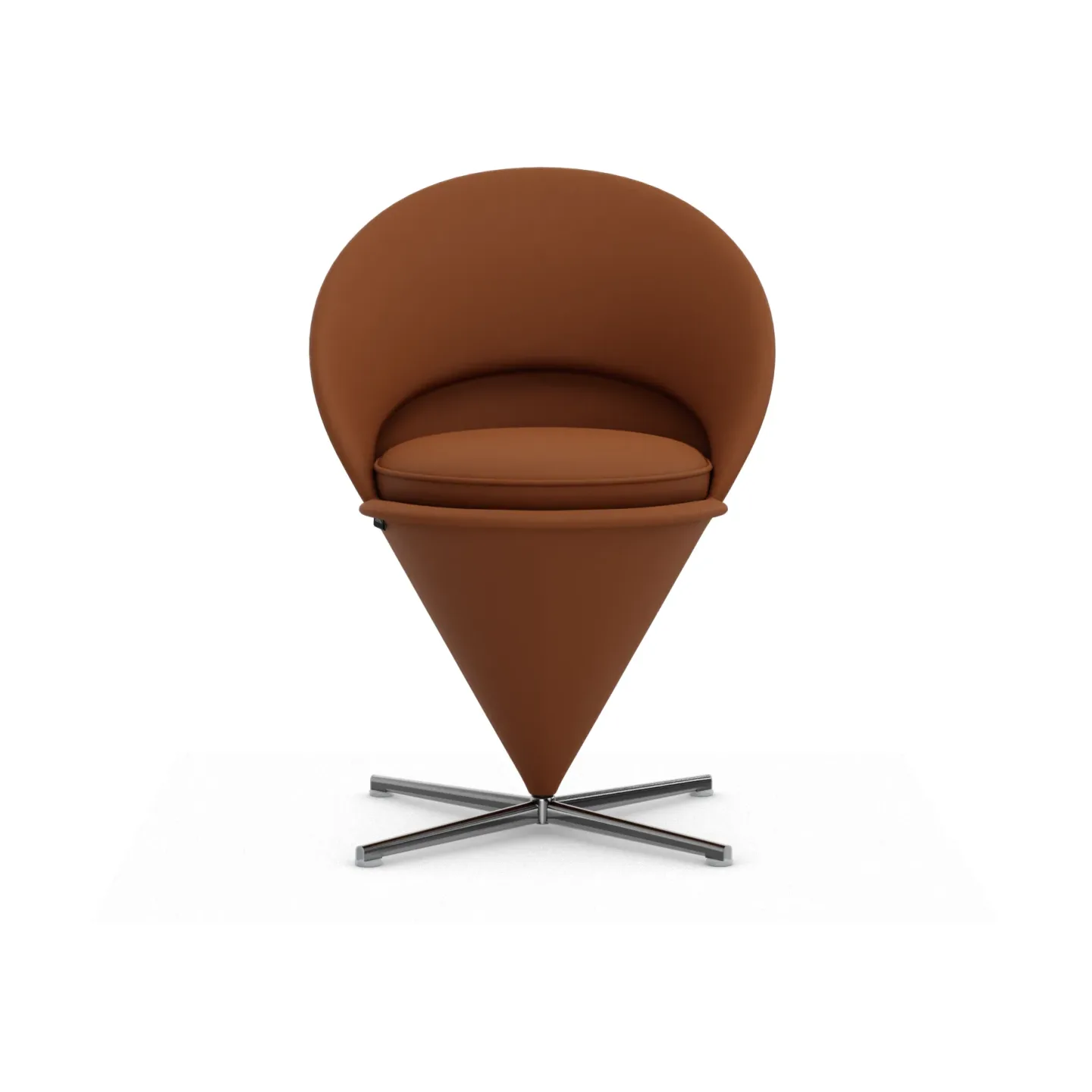 Vitra Cone Chair stol Leather premium F cognac-rostfritt stål