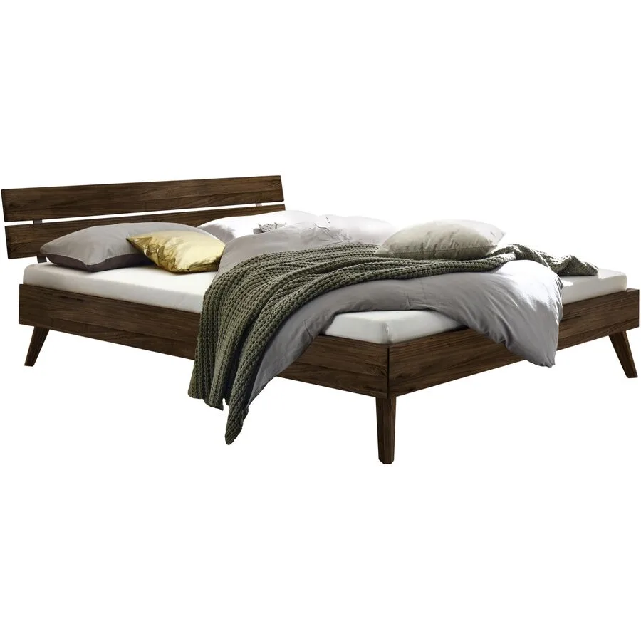Hasena Bett Antonello Braun Holz 200 x 200 cm - Farbe: Nussbaum