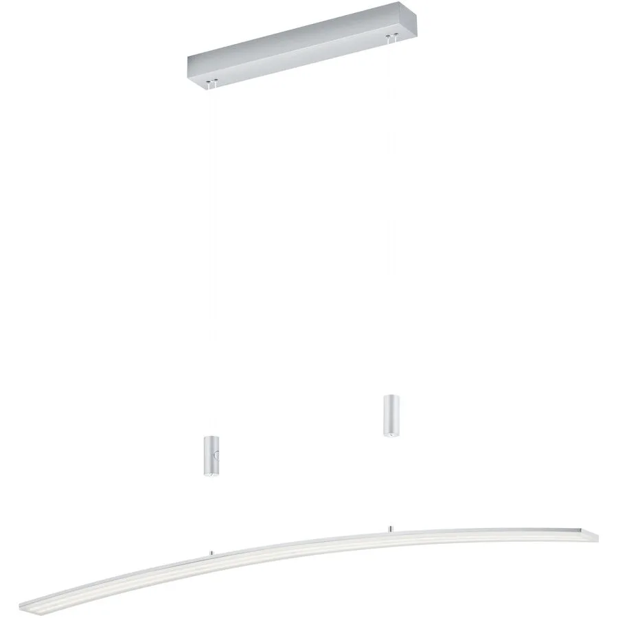 Pendellampe Collina Silber Metall 130 cm - Farbe: Aluminium - LED - Lichtfarbe: Extra warmweiss - LED Energiesparlampen