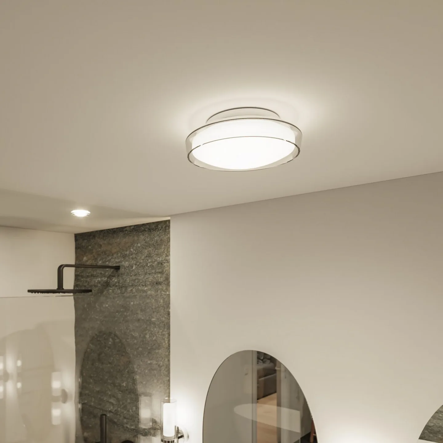 Luena LED Deckenlampe, IP44, chrom, Ø 25 cm - Paulmann - Badezimmer - Modern - Metall - Bündig