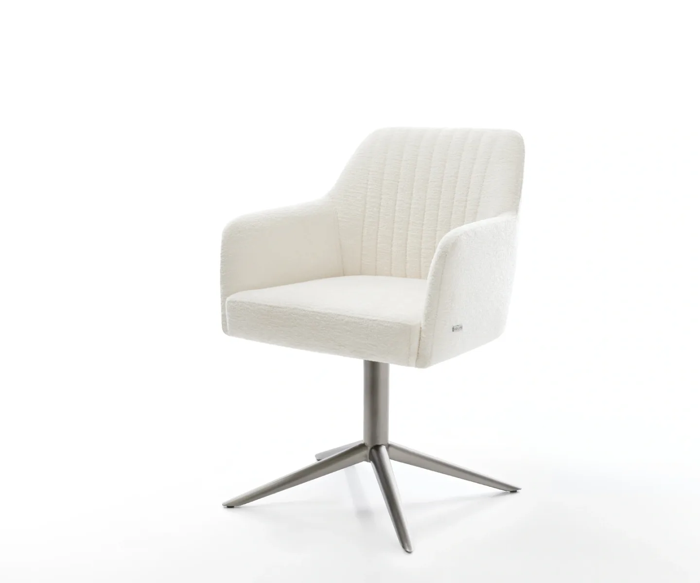 Drehstuhl Greg-Flex Bouclé Soft Beige Fußkreuz Graphit 360° drehbar Wippfunktion Taschenfederkern