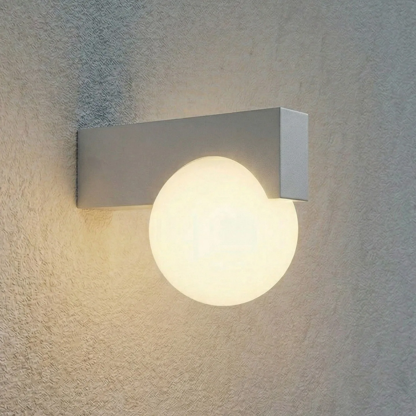 Vijon LED-Außenwandleuchte, hellgrau, CCT, IP44 - Lucande - Modern - Aluminium - Eckig