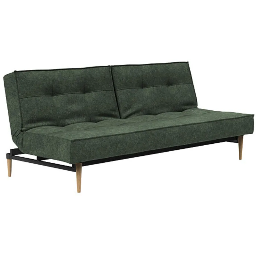 Bettsofa Split Grün Stoff 210 cm 91 cm Klappbar