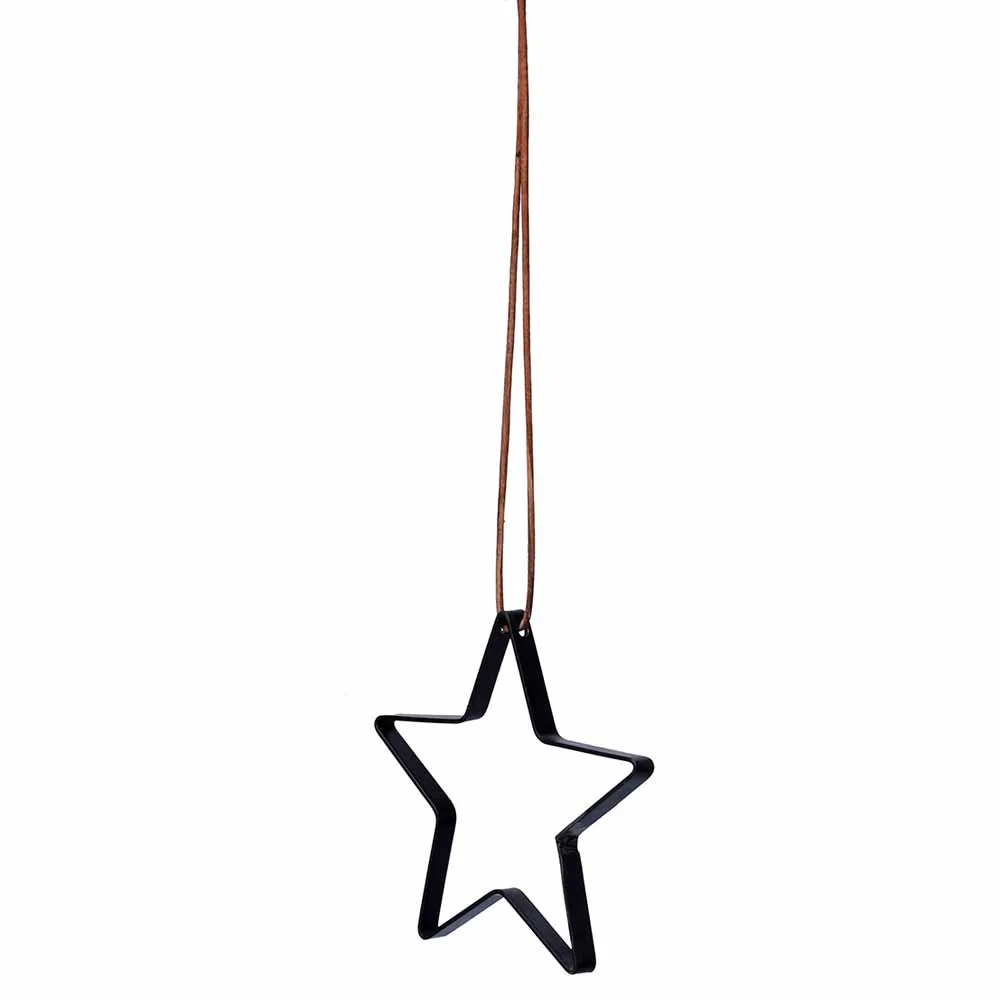 Julstjärna med Läderband - 17 cm