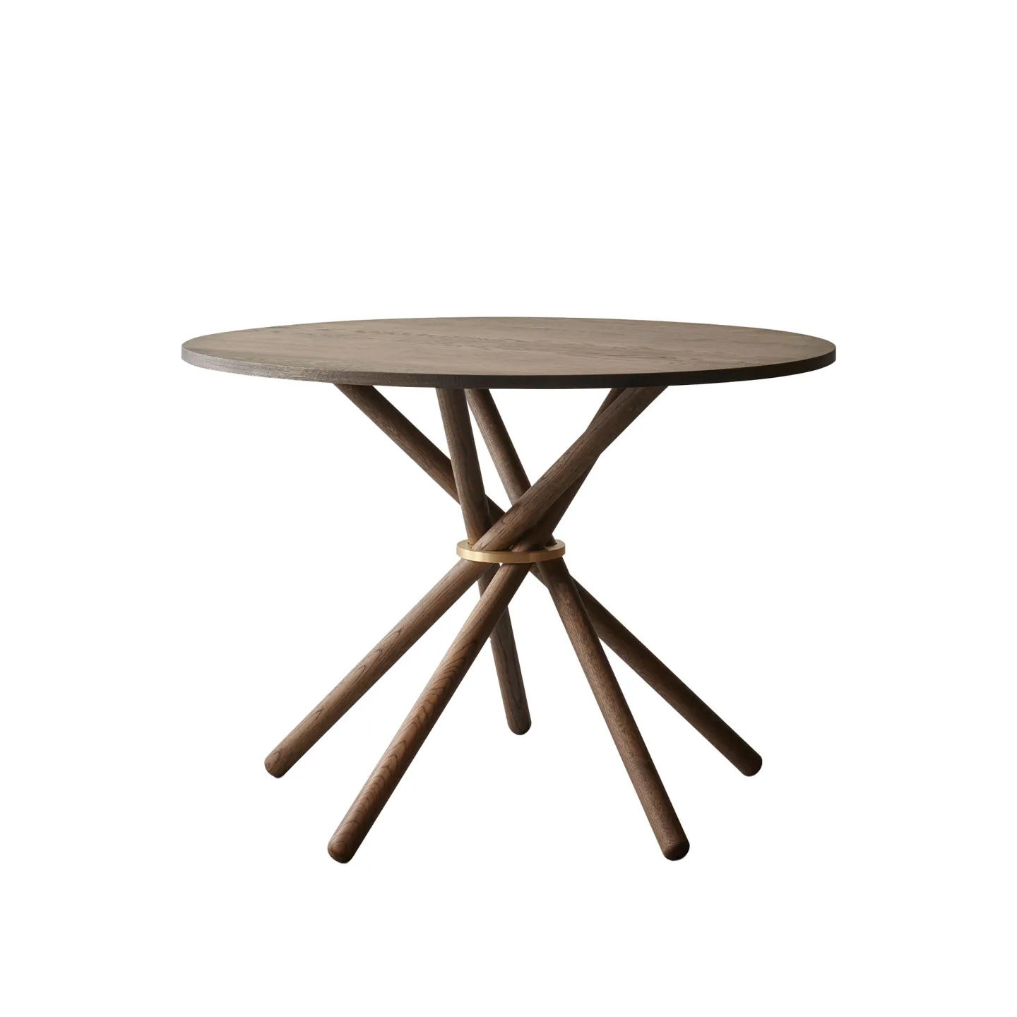 Eberhart Furniture - Hector 105 Dining Table / Oak Dark / Brass - Matbord - Träfärgad - Metall/Trä