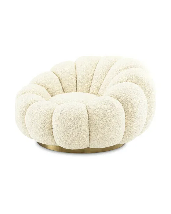 Mello Swivel Chair Faux Shearling