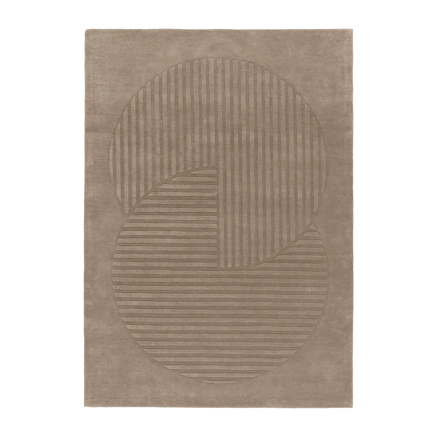 NJRD Levels Circles Wollteppich Maulwurfbraun, 170x240 cm