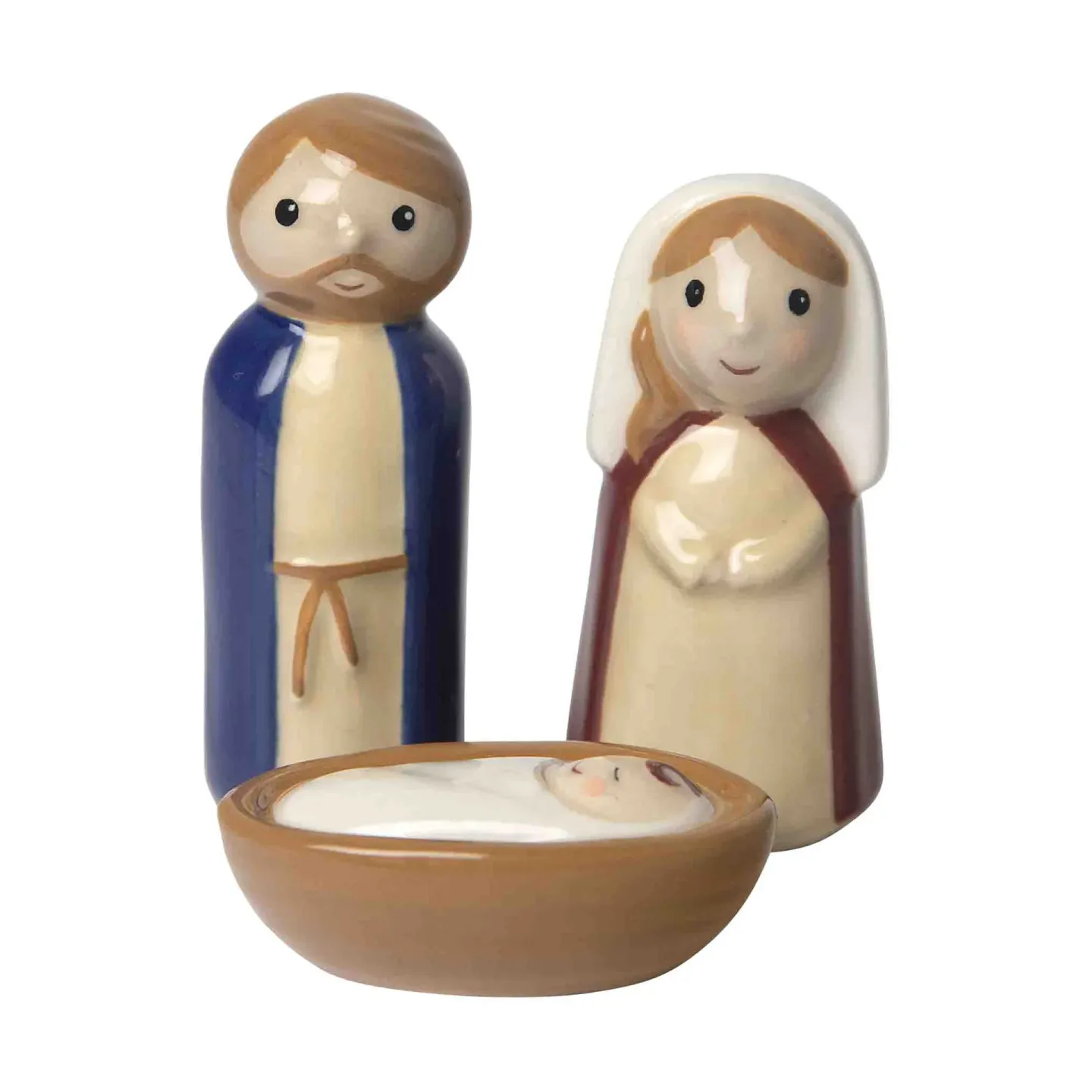 Pluto Design Crib family keramikkrubba 3 delar Jesus, Josef och Maria