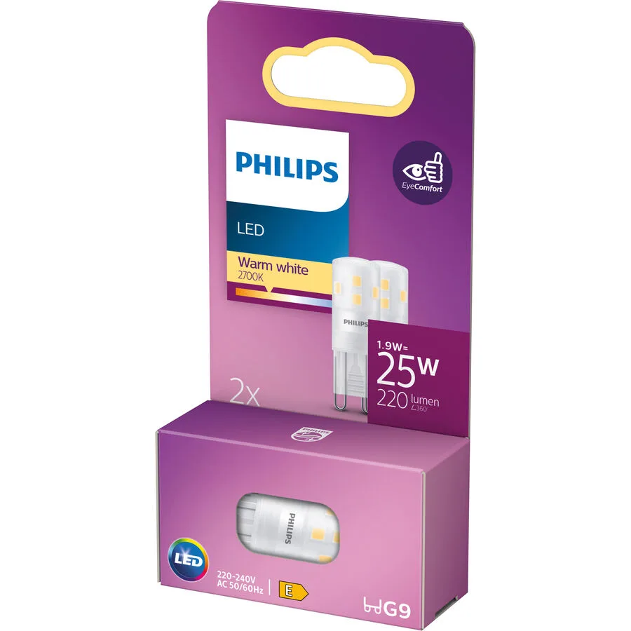 Leuchtmittel Philips Kunststoff G9 1.9 W - Farbe: matt weiss - LED - Lichtfarbe: Extra warmweiss - LED Leuchtmittel