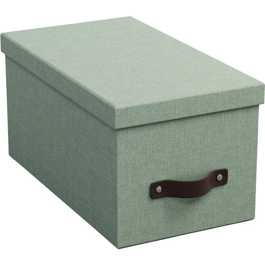 Aufbewahrungsbox Bigso Box soft teal Papier/Leder B 16.5 H 15 cm